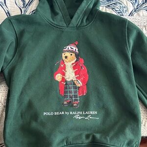 Ralph Lauren Kids Green Hoodie with Polo Bear